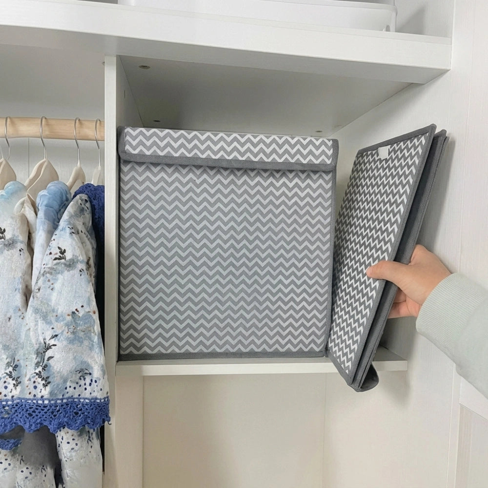 Foldable Storage Box with Lid | Multi-Purpose Clothes, Toys & Wardrobe Organizer Bin