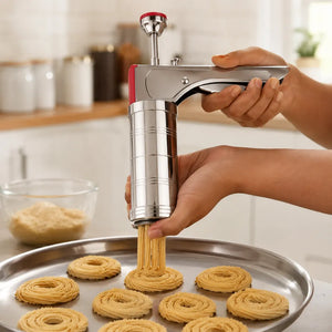 15-in-1 Stainless Steel Kitchen Press | Idiyappam, Murukku, Chakli, Sev, Noodles, Gathiya & Cookie Maker with Multiple Discs