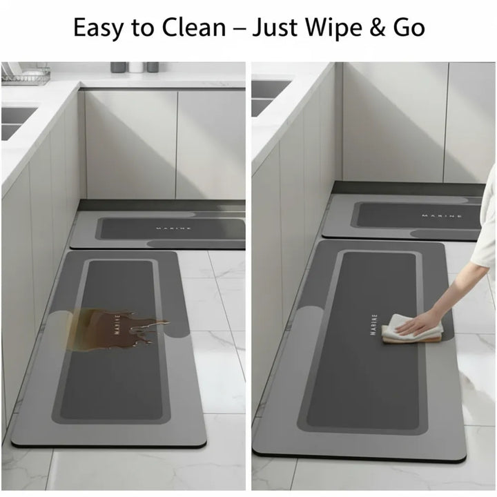 2-Piece Memory Foam Kitchen Mat Set – Waterproof Non-Slip Anti-Fatigue Cushioned Runner Rugs for Kitchen, Sink & Bathroom