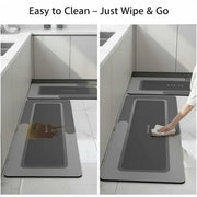 2-Piece Memory Foam Kitchen Mat Set – Waterproof Non-Slip Anti-Fatigue Cushioned Runner Rugs for Kitchen, Sink & Bathroom