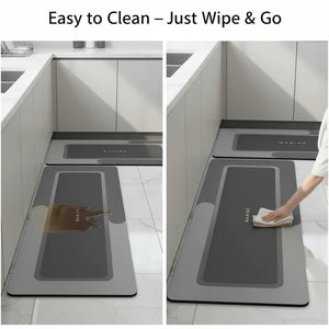 2-Piece Memory Foam Kitchen Mat Set – Waterproof Non-Slip Anti-Fatigue Cushioned Runner Rugs for Kitchen, Sink & Bathroom
