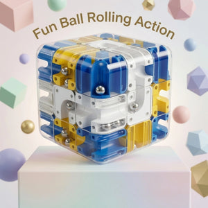 3D Ball Rolling Maze Cube Puzzle | Transparent Labyrinth Brain Teaser IQ Toy for Kids & Adults
