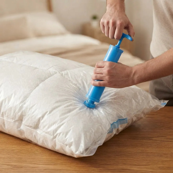 Vacuum Storage Bags 5 PCS with Pump Space Saver Compression Bags Reusable Organizer