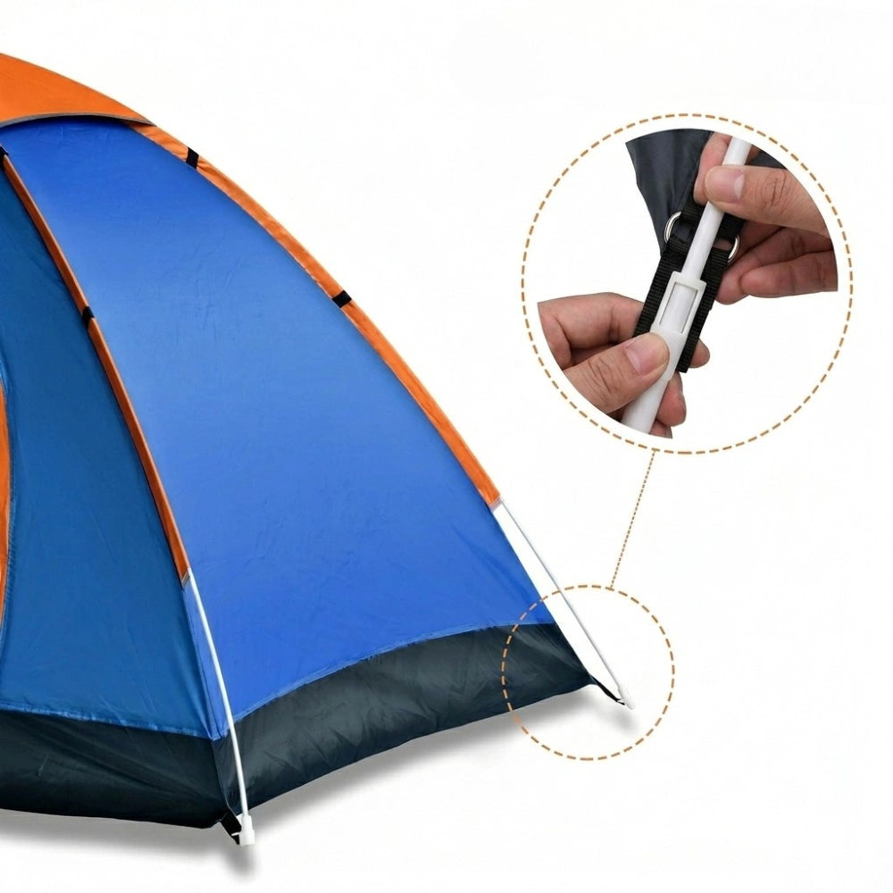 4 Person capacity Waterproof Camping Tent | Portable Foldable Dome Shelter for Outdoor Picnic, Hiking, Trekking & Family Camping