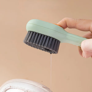 Shoe Cleaning Brush with Soap Dispenser Handle | Soft Bristle Scrubber for Shoes, Boots & Sneakers