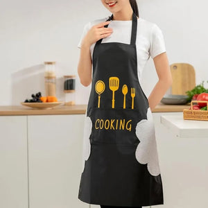 Waterproof PVC Kitchen Apron with Large Pockets | Oil & Stain Resistant Cooking Apron for Men & Women | Easy-Clean Kitchen Apron