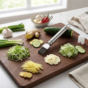 6-Blade Stainless Steel Vegetable Grater & Scallion Cutter | Onion, Herbs & Vegetable Shredder | Multi-Blade Chopping Knife