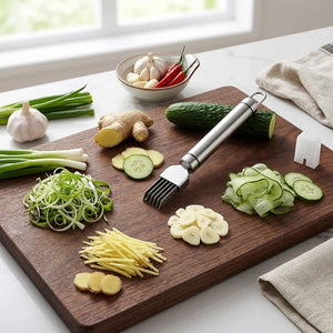 6-Blade Stainless Steel Vegetable Grater & Scallion Cutter | Onion, Herbs & Vegetable Shredder | Multi-Blade Chopping Knife