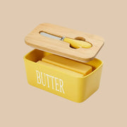 Ceramic Butter Dish With Lid & Knife – Airtight Butter Keeper Container with Silicone Seal for Countertop & Refrigerator