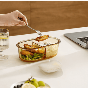 750ml Glass Lunch Box with Sealed Compartments | Microwave-Safe Meal Prep Container