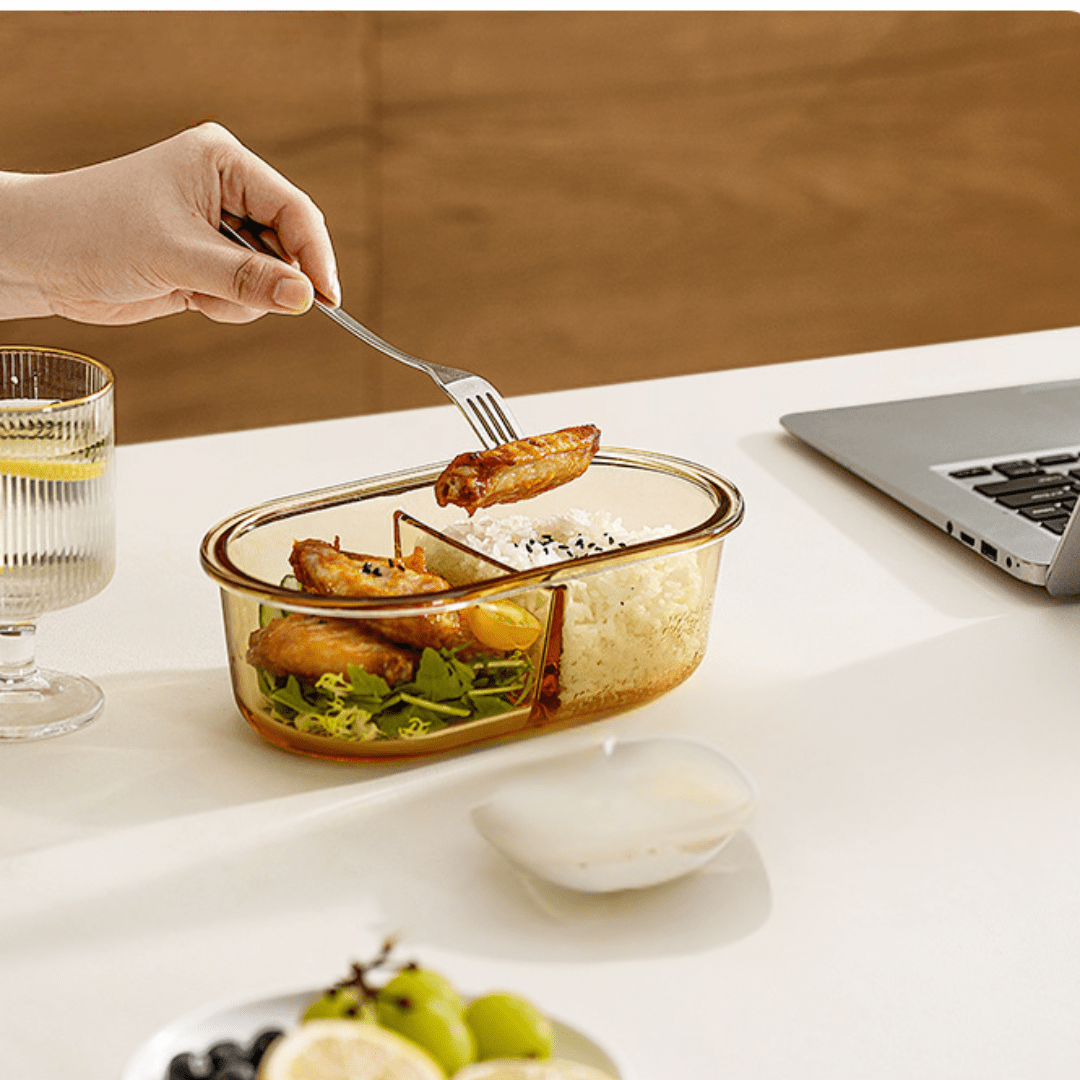 750ml Glass Lunch Box with Sealed Compartments | Microwave-Safe Meal Prep Container