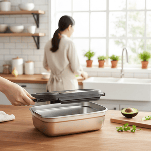 Premium Stainless Steel Storage Container with Buckle Lock | Multi-Purpose Airtight Organizer