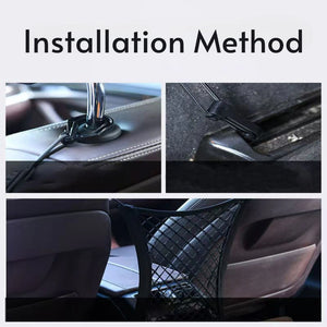 Premium 3 Layer Car Mesh Organizer for Backseat Storage | Pet & Kids Barrier Net Bag