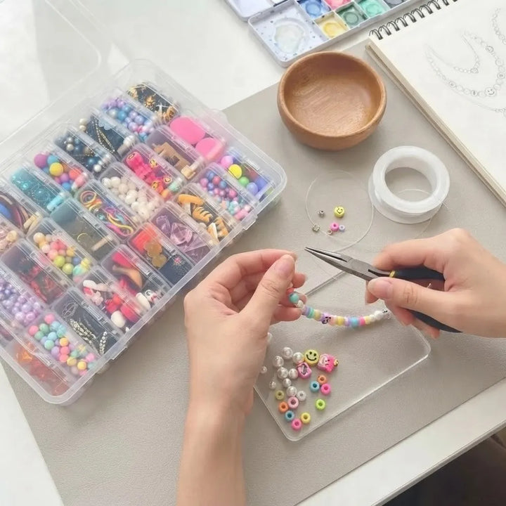 Housious Large Clear Plastic Organizer Boxes – 30-Pack Folding Mini Bead Storage Cases