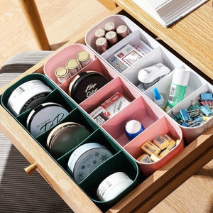 5-Grid Socks & Underwear Organizer Set | Stackable Drawer Storage Boxes | Closet Wardrobe Divider Containers (4 pcs set)
