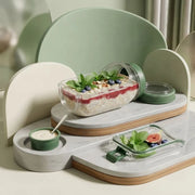 Leakproof Salad Jar with Side Opening Lid | BPA-Free Portable Salad Container with Dressing Cup
