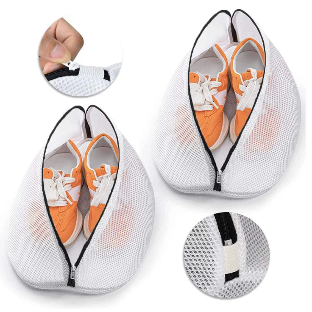 Shoe Washing Bag for Washing Machine | Durable Mesh Laundry Bag for Safe Shoe Cleaning (White)