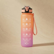 HydraTrack 1000ml Motivational Water Bottle – BPA Free, Leakproof & Unbreakable | Time Marker, Straw, Sipper, Carry Strap & Stickers | Sports Water Bottle for Gym, Office, Travel & Outdoor Activities