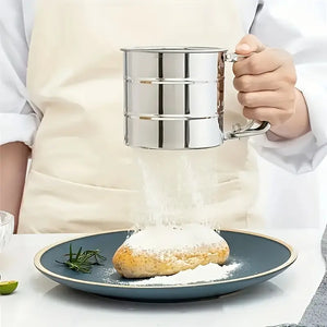 Heavy Duty Stainless Steel Flour Sifter with Handle – Baking Essentials