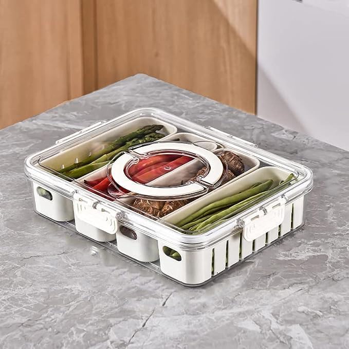 Multi Compartments Food Storage Box (4 Compartment) | Airtight Snack Storage Container