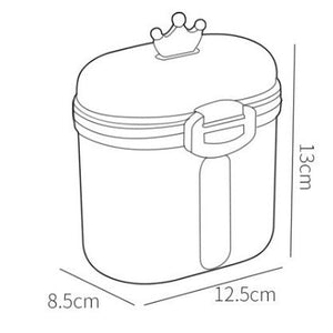Portable Baby Formula Dispenser | Airtight Milk Powder Storage Box with Crown Lid