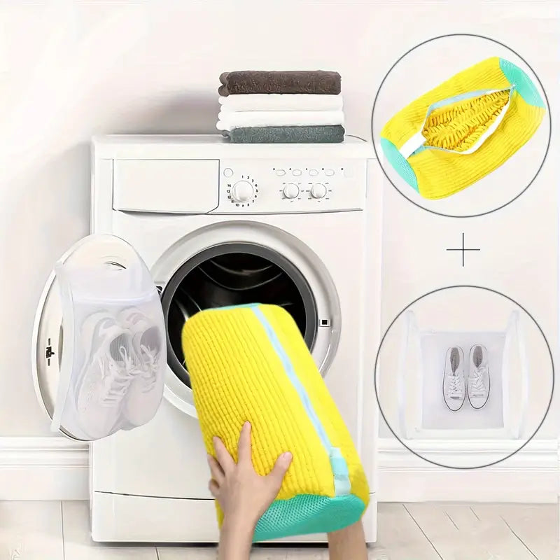 Shoe Washing Machine Bag with Zipper – Durable Sneaker Laundry Bag for Washers & Dryers, Protects Shoes During Cleaning