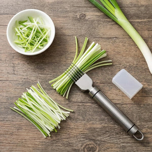 6-Blade Stainless Steel Vegetable Grater & Scallion Cutter | Onion, Herbs & Vegetable Shredder | Multi-Blade Chopping Knife