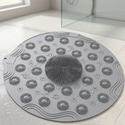 Round Non-Slip Shower Mat Massage Mat with Suction Cups and Drain Holes, PVC Washable Shower Massage Foot Pad for Kids, Adults, Elderly, Bathroom