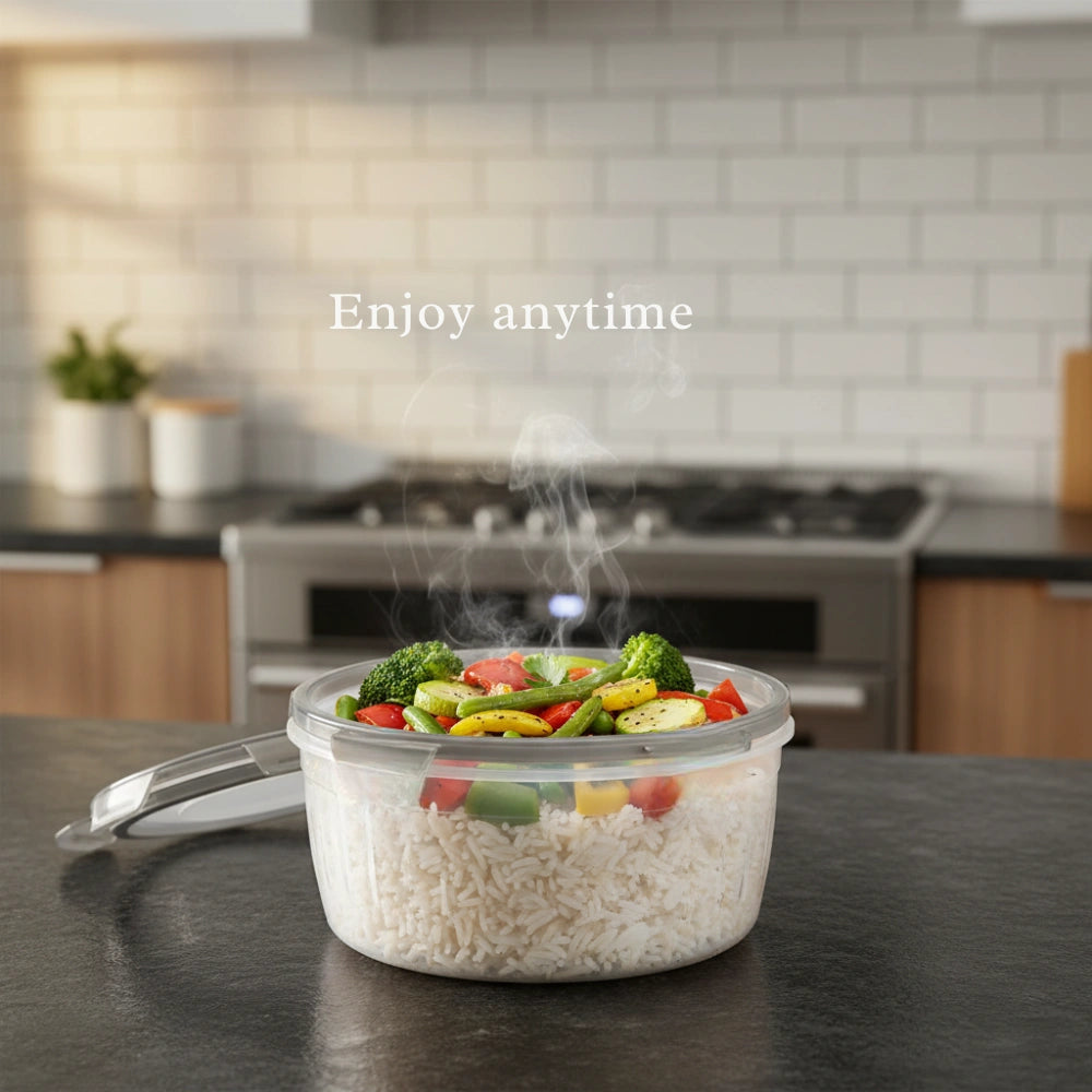 Airtight Clip-Lock Food Storage Containers 1800 ml (Set of 6) | Leakproof Fridge & Kitchen Organizer Boxes