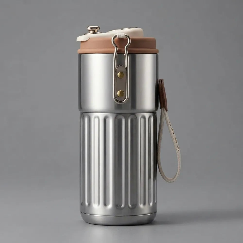 Digital Temperature Display Coffee Mug | 316 Stainless Steel Vacuum Insulated Travel Mug with Leakproof Lid | Double Wall Thermal Tumbler