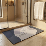 Abstract Pastel Bath Mat | Modern Non Slip Bathroom Rug Minimalist Soft Floor Mat