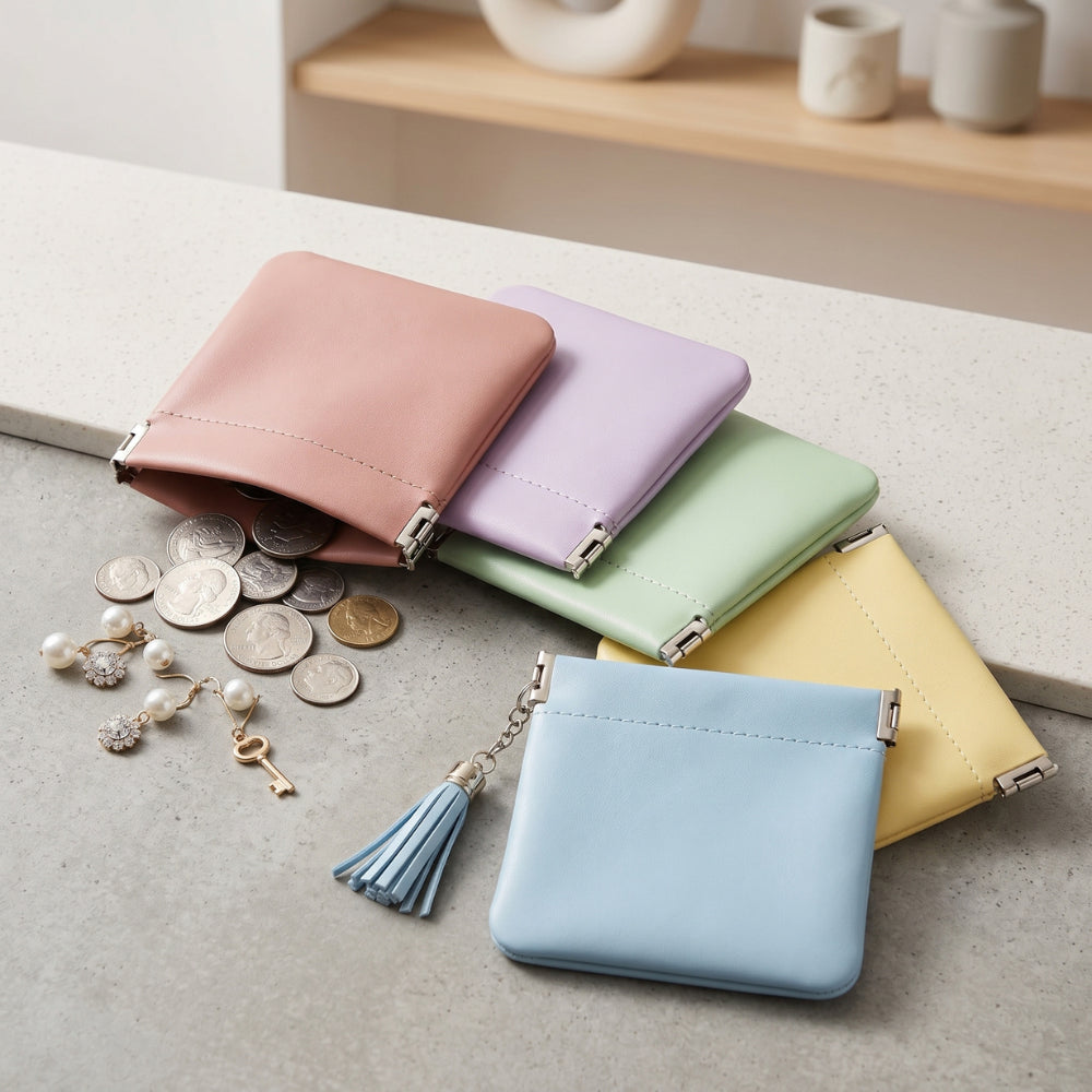Mini Travel Cosmetic Pouch | Small Storage Bag for AirPods, Cables, Coins, Jewellery, Lipstick & Makeup Essentials (2 pcs)