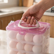 3-Layer 36 Grid Egg Storage Container for Refrigerator | Stackable Plastic Egg Tray with Lid | Food-Grade Fridge Egg Organizer