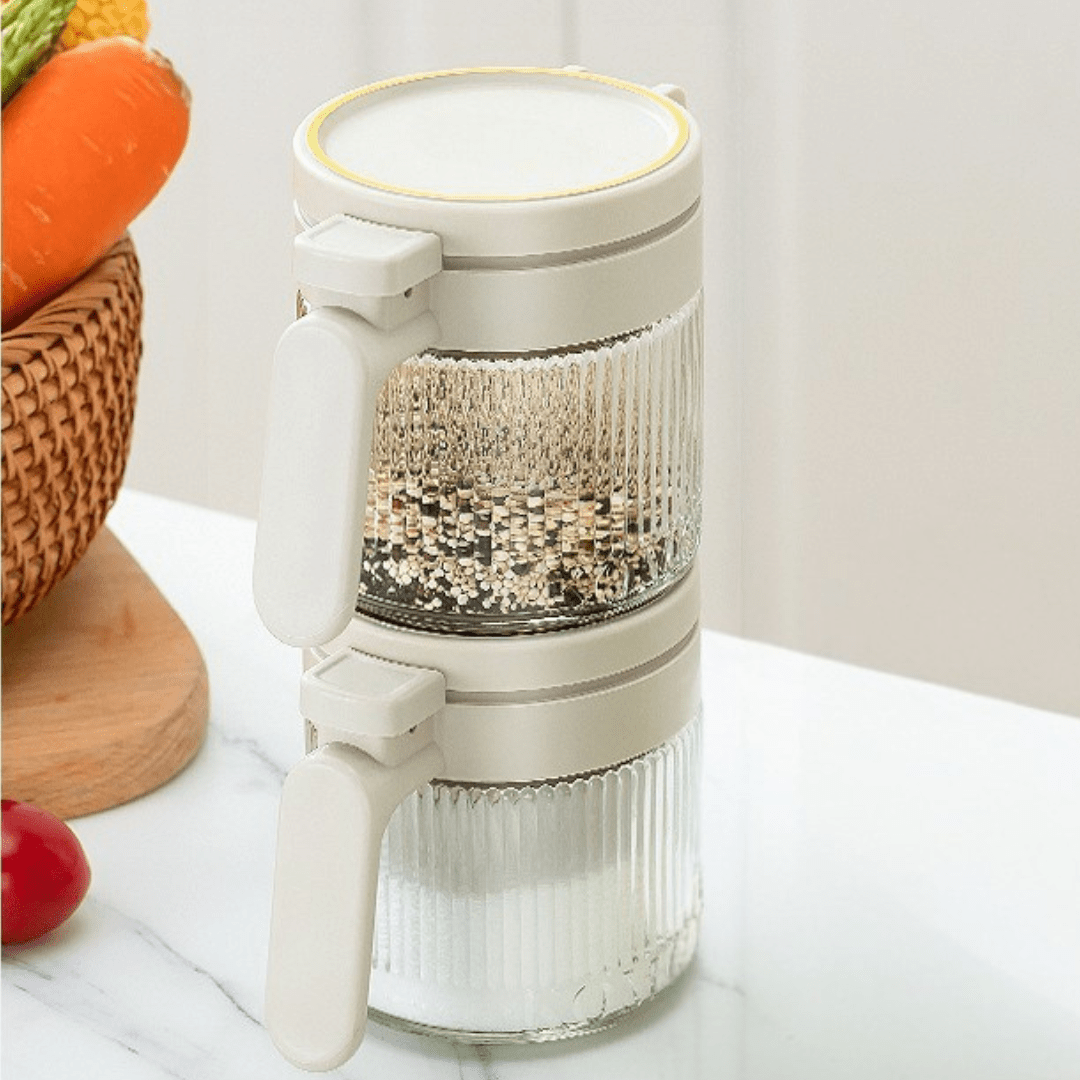 Mini Airtight Glass Containers with Spoon (300ml) | Perfect for Spices, Condiments & Snacks