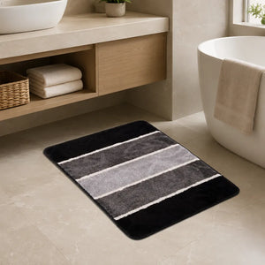 Anti-Skid Water Absorbent Door Mat 60x40 cm | Soft Microfiber Entrance Floor Mat for Bathroom, Living Room, Kitchen & Office | Dark Grey
