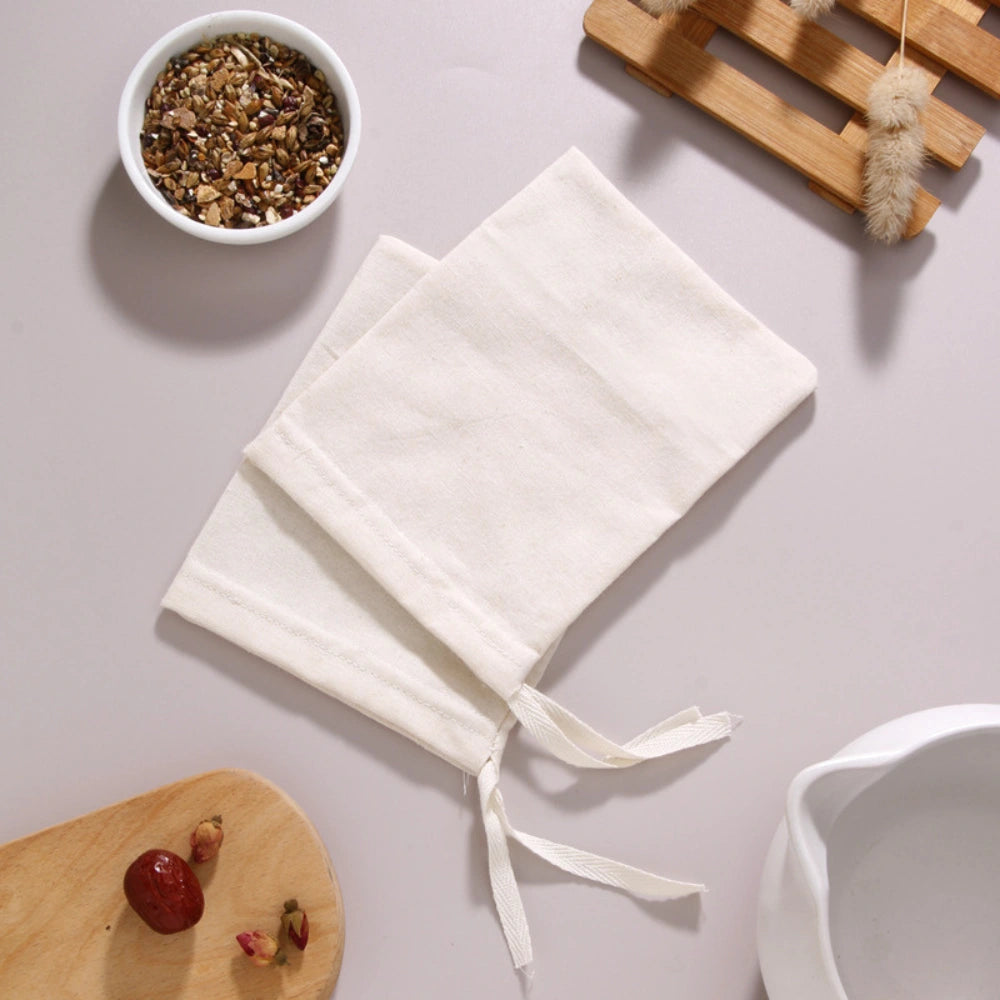 6 PCS Cotton Muslin Storage Bags – Reusable Drawstring Fruit & Vegetable Bags