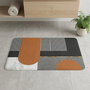 Happy Geometric Door Mat | Anti-Slip Soft Floor Rug | Modern Bathroom & Entrance Home Decor Mat