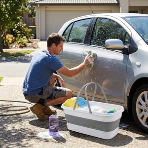Foldable Silicone Bucket | Heavy-Duty Collapsible Water Bucket for Car Wash, Camping, Travel, Bathroom & Home Cleaning