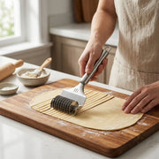 Stainless Steel Multi-Blade Noodle Cutter Roller | Manual Pasta, Dough & Pastry Cutting Tool with Ergonomic Handle