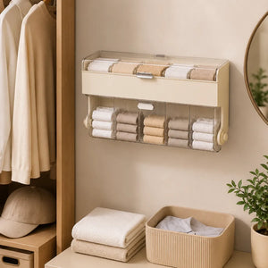 Clear Wall-Mounted Bathroom Organizer | Dustproof Sock & Underwear Storage Box | Large Capacity Transparent Storage Container