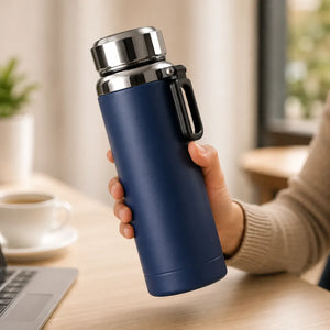 1000ml Diamond Vacuum Insulated Thermal Mug | Stainless Steel Leakproof Hot & Cold Water Bottle | BPA-Free Travel Flask for Tea & Coffee