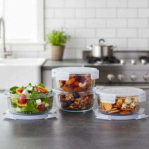 Round Glass Lunch Box 370ML (1 Pc) | Borosilicate Airtight Food Storage Container