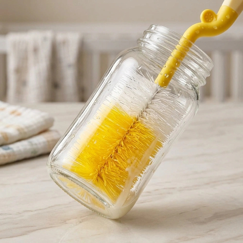 5PCS Baby Bottle Cleaning Brush Set | Bottle, Nipple, Straw & Sponge Cleaner Kit