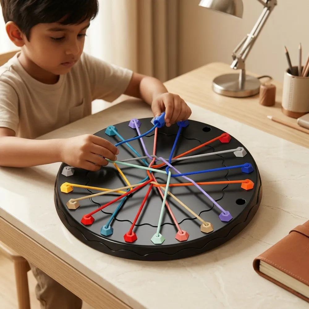 Rope Untangling Puzzle Game | Brain Teaser Knot Puzzle | Portable Sensory Travel Toy for Kids & Adults | Family Stress Relief Game
