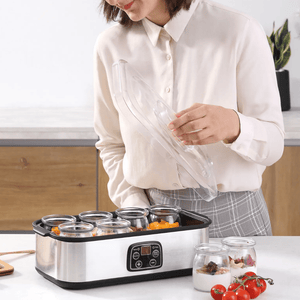 Multifunctional Stainless Steel Digital Yogurt Maker with 8 Cups | Fresh Homemade Yogurt Made Easy