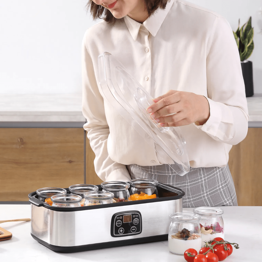 Multifunctional Stainless Steel Digital Yogurt Maker with 8 Cups | Fresh Homemade Yogurt Made Easy