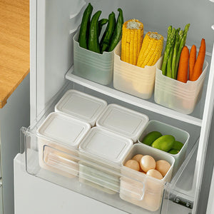 Pack of 6 Fridge Storage Containers | Stackable Airtight Food Organizer Boxes