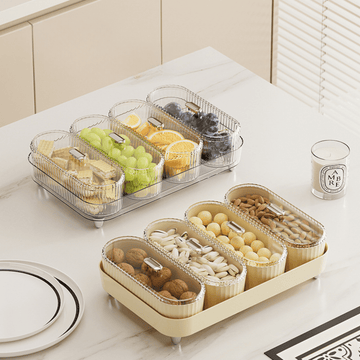 4-Compartment Snack Tray with Lid | Portable Fruit & Kids Lunch Organizer