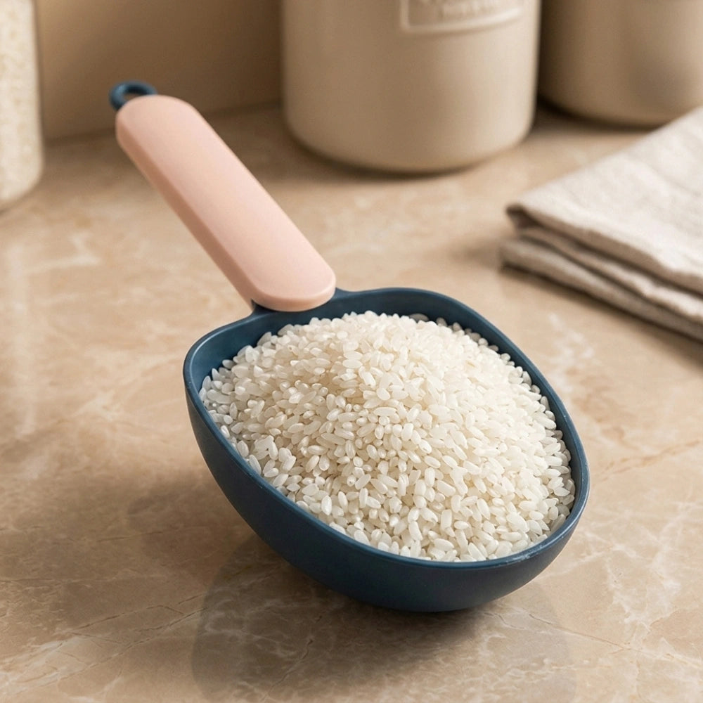 Multi-Purpose Grain Scoop with Sealing Clip | Food Measuring Spoon for Rice, Flour, Cereal & Pet Food (4 pic)
