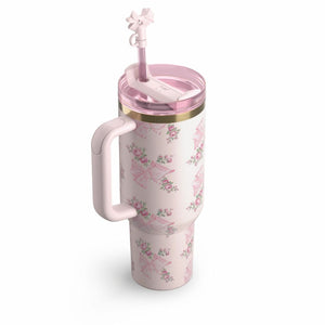Stanley x LoveShackFancy Authentic 40oz Quencher Tumbler(Pink)